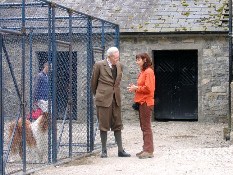 Peter O'Toole and Mathilde on set