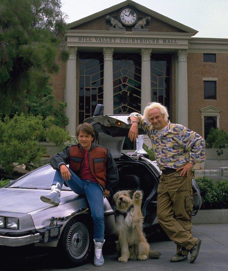 Einstein, Marty McFly and Emmett Brown